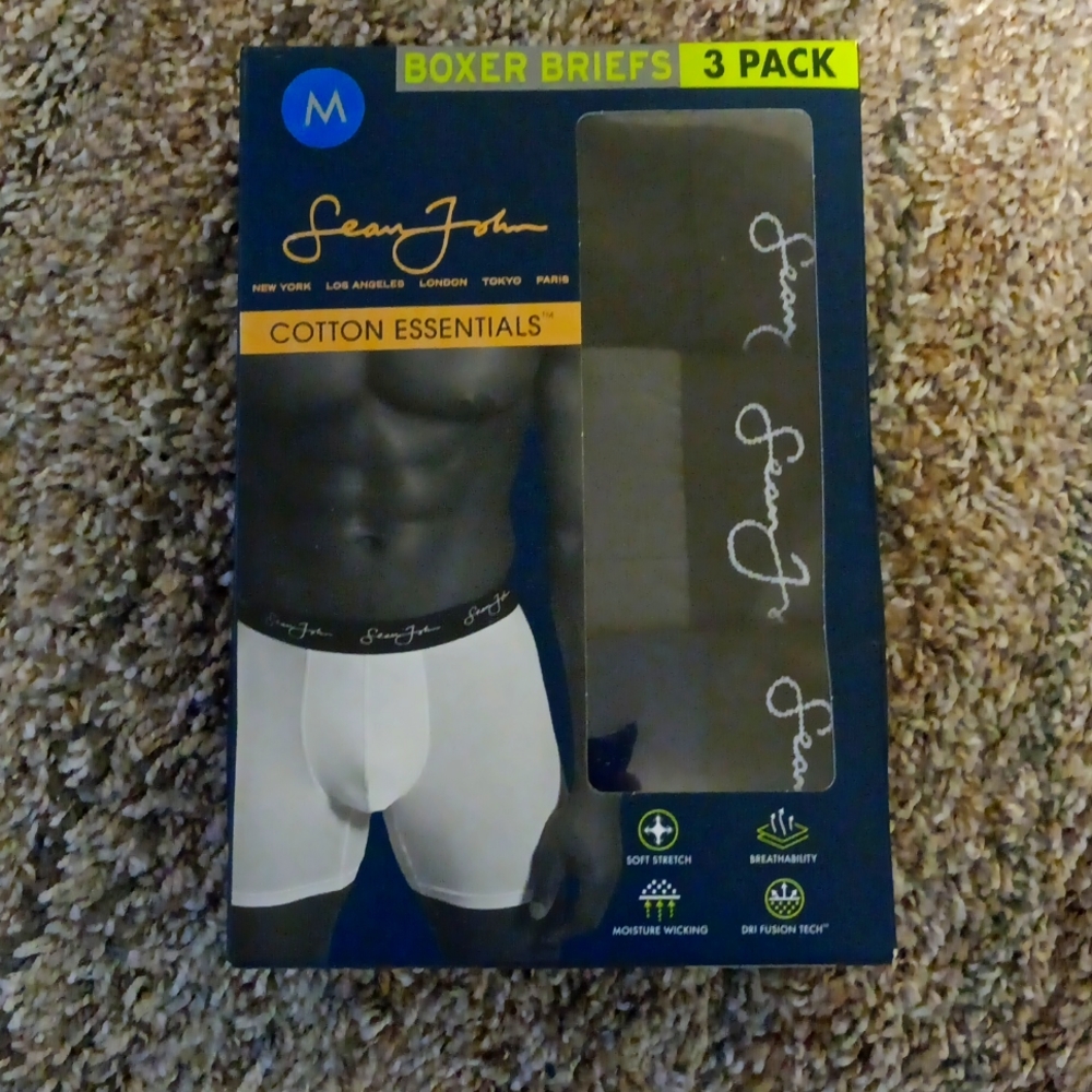 NIB Men's Medium Sean John Boxer briefs 3-pk